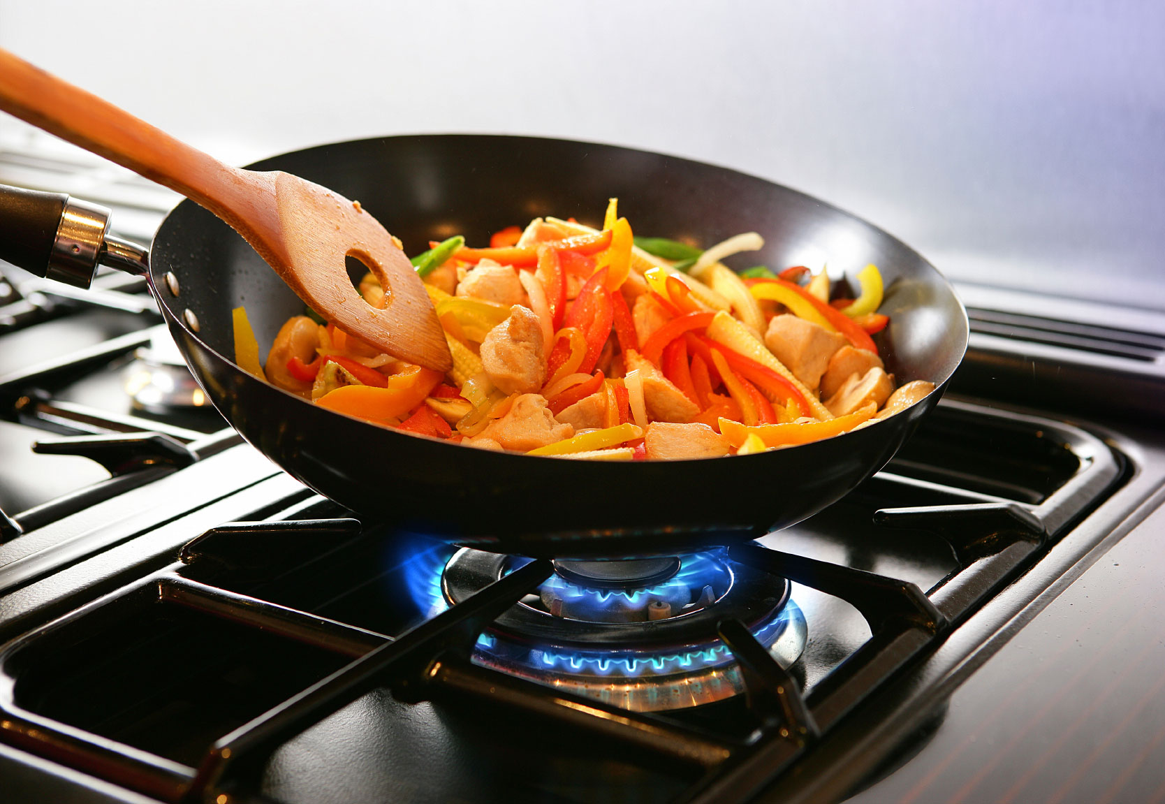 Meal being fried on a pan