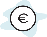 euro symbol with blue background