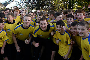 Teachers and pupils at St. Benildus College, Kilmacud in Dublin